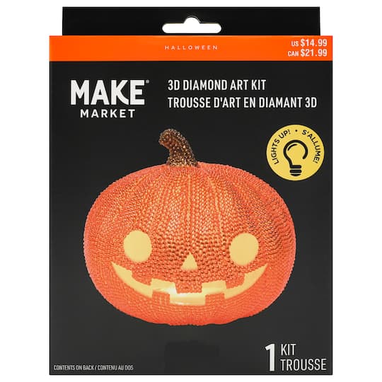 5.5" Pumpkin 3D LED Diamond Art Kit by Make Market®